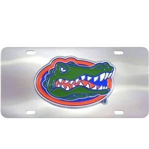 Mirrored Lazor Cut License Plate with Gator Logo University Of Florida